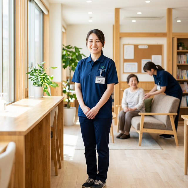 笑顔で働く介護スタッフ